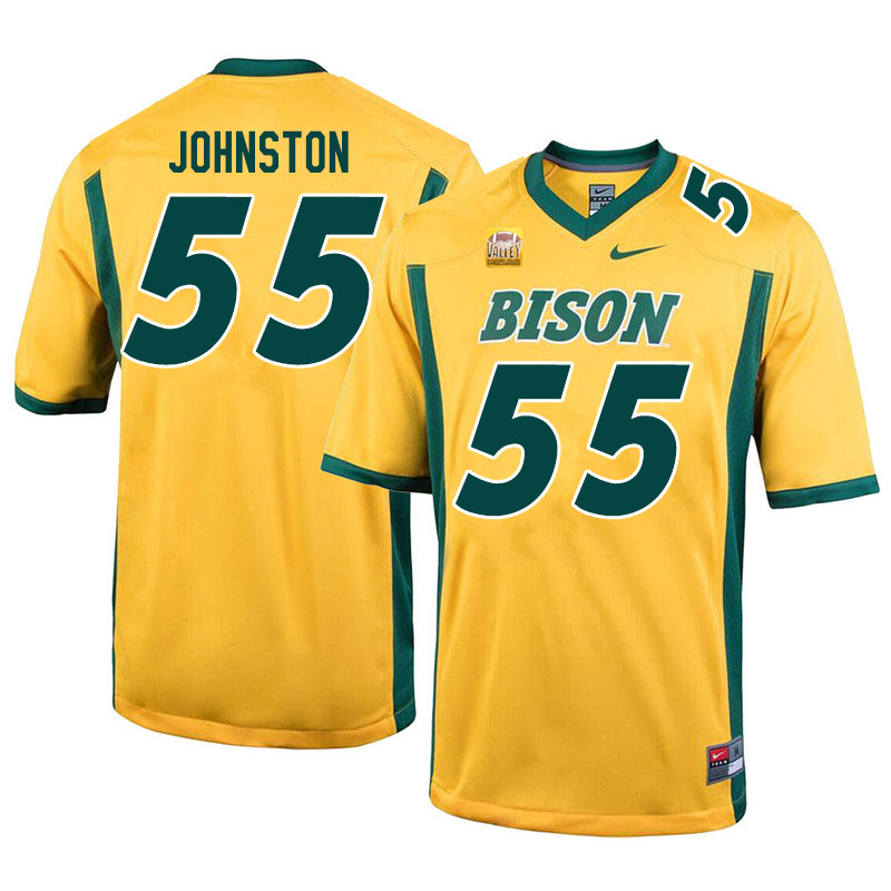 Men #55 Hayden Johnston North Dakota State Bison College Football Jerseys Sale-Yellow